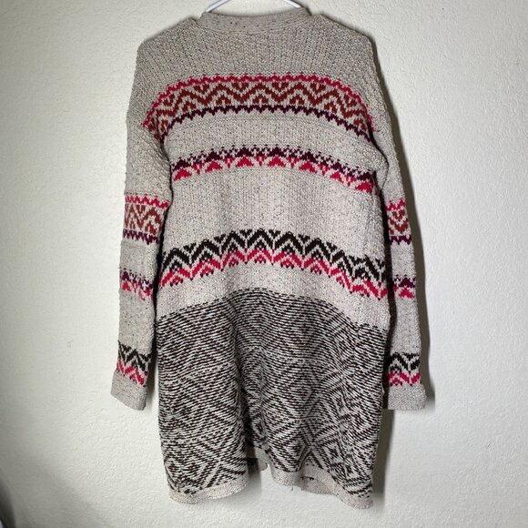 Maurices Wool Blend Long Chunky Cardigan Sweater Womens L Brown Southwest - Picture 7 of 11